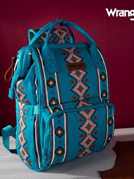 Wrangler Handbags - Wrangler Aztec Printed Callie Backpack - Turquoise